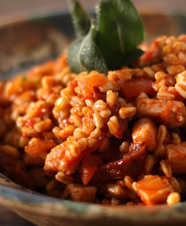 Yellowfin-tuna Sauce Spelt with Fried Sage