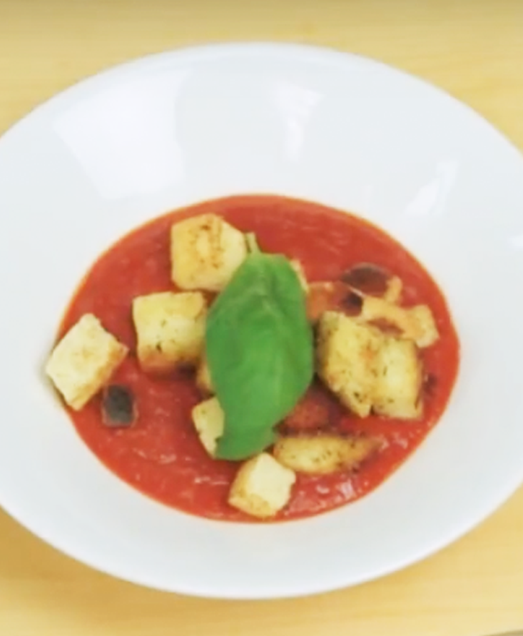 Tomato Cream and Anchovies Crostini