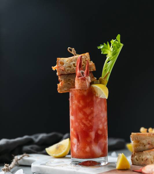 Old Bay Bloody Mary With Lobster Mac and Cheese Grilled Cheese