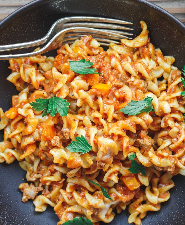 Simple Baked Rotini with Italian Sausage