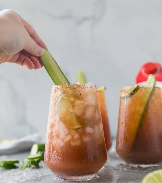 Smoky Cucumber Micheladas
