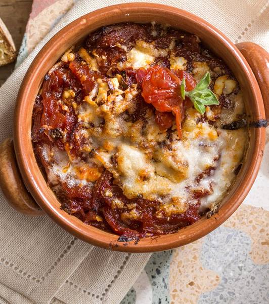 GRILLED TOMATO ONION SOUP