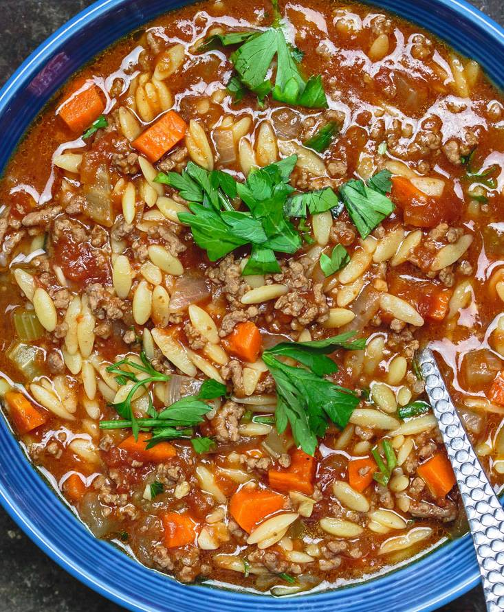 Simple Beef Orzo Soup