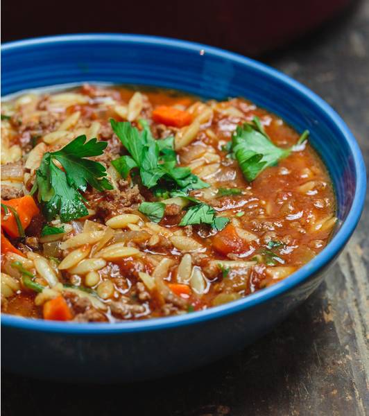 Simple Beef Orzo Soup