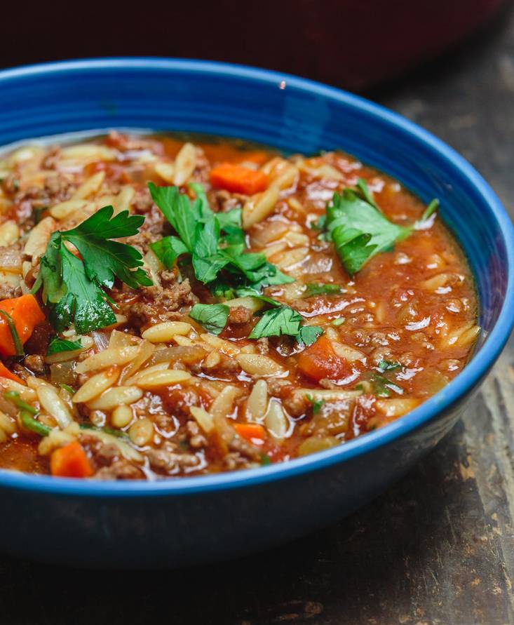 Simple Beef Orzo Soup